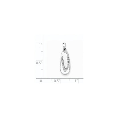 14K Weißgold AA-Qualität Sandale-Anhänger mit echten Diamanten