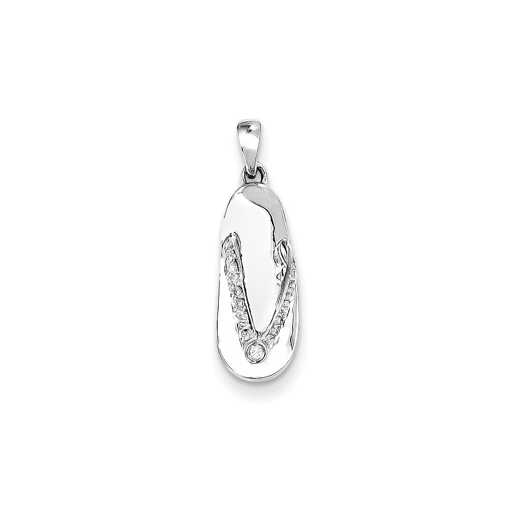 14K Weißgold AA-Qualität Sandale-Anhänger mit echten Diamanten