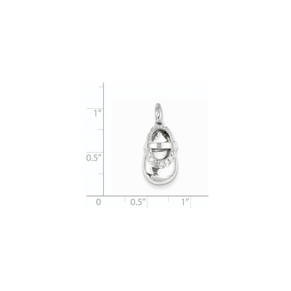 14K Weißgold Anhänger Babyschuh mit echten Diamanten