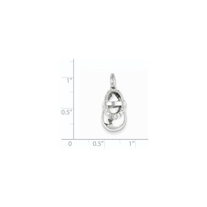 14K Weißgold Anhänger Babyschuh mit echten Diamanten