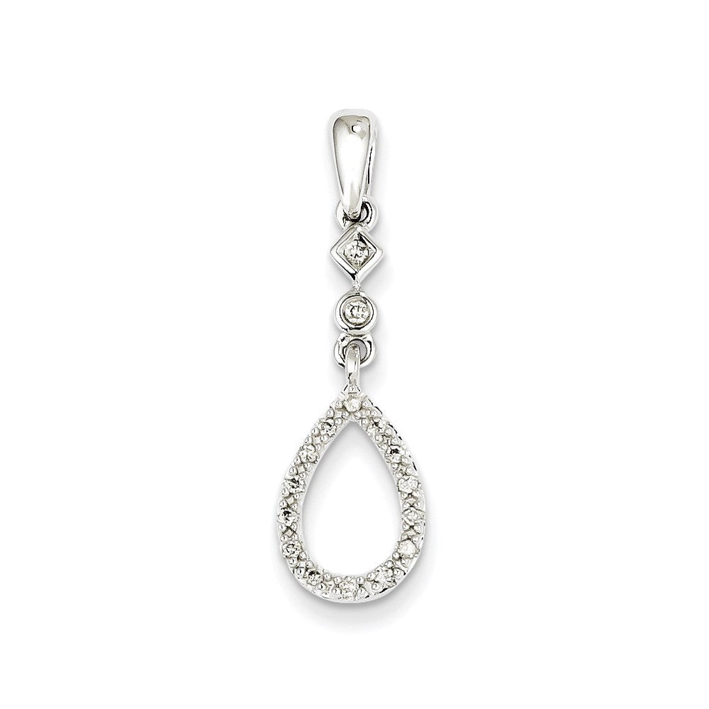 14K Weißgold Vintage Diamant-Anhänger, echt