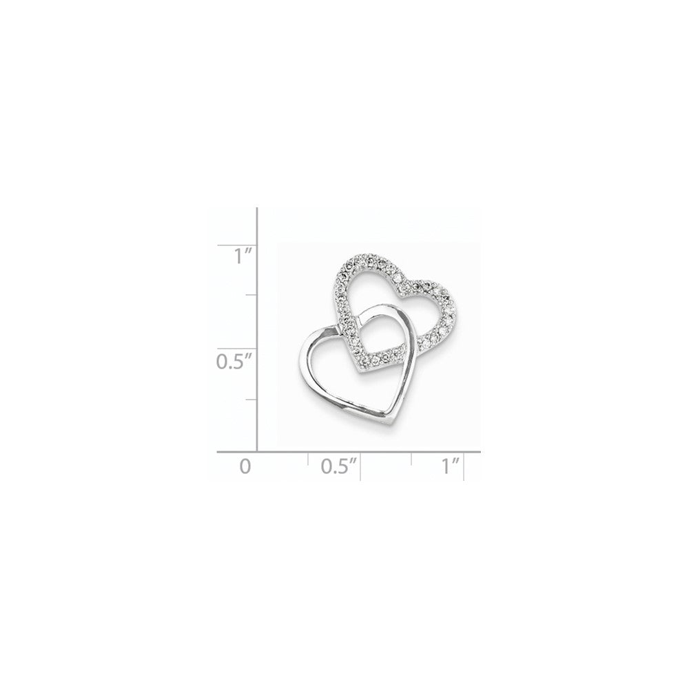 14K Weißgold Vintage-Herzanhänger mit echten Diamanten, AA-Qualität