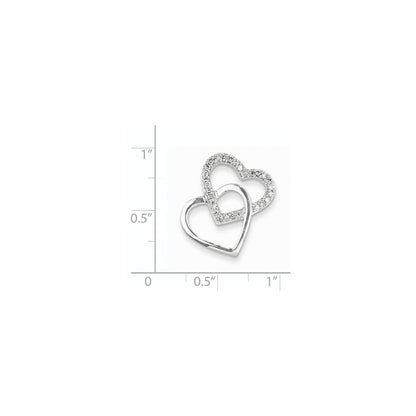 14K Weißgold Vintage-Herzanhänger mit echten Diamanten, AA-Qualität