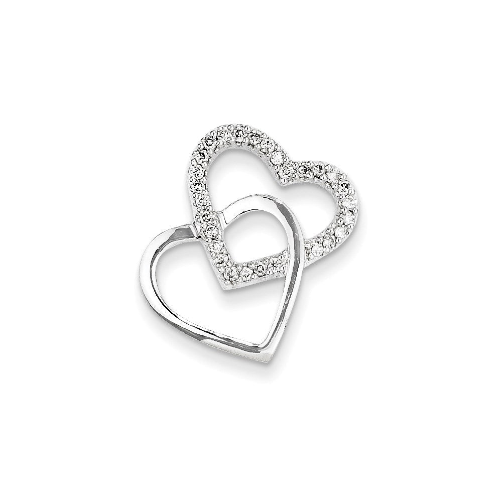 14K Weißgold Vintage-Herzanhänger mit echten Diamanten, AA-Qualität