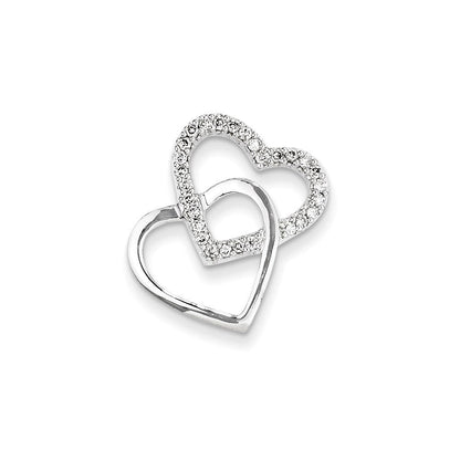 14K Weißgold Vintage-Herzanhänger mit echten Diamanten, AA-Qualität