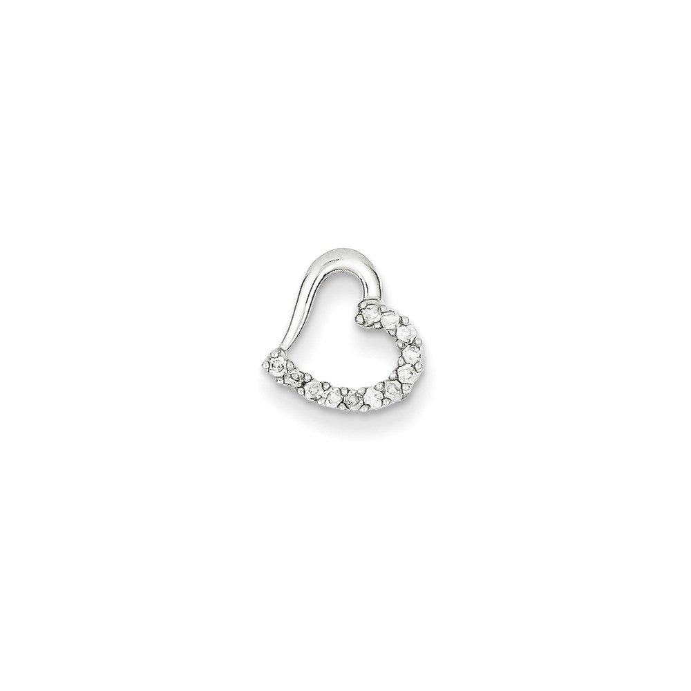 14K Weißgold Anhänger mit echtem Diamant