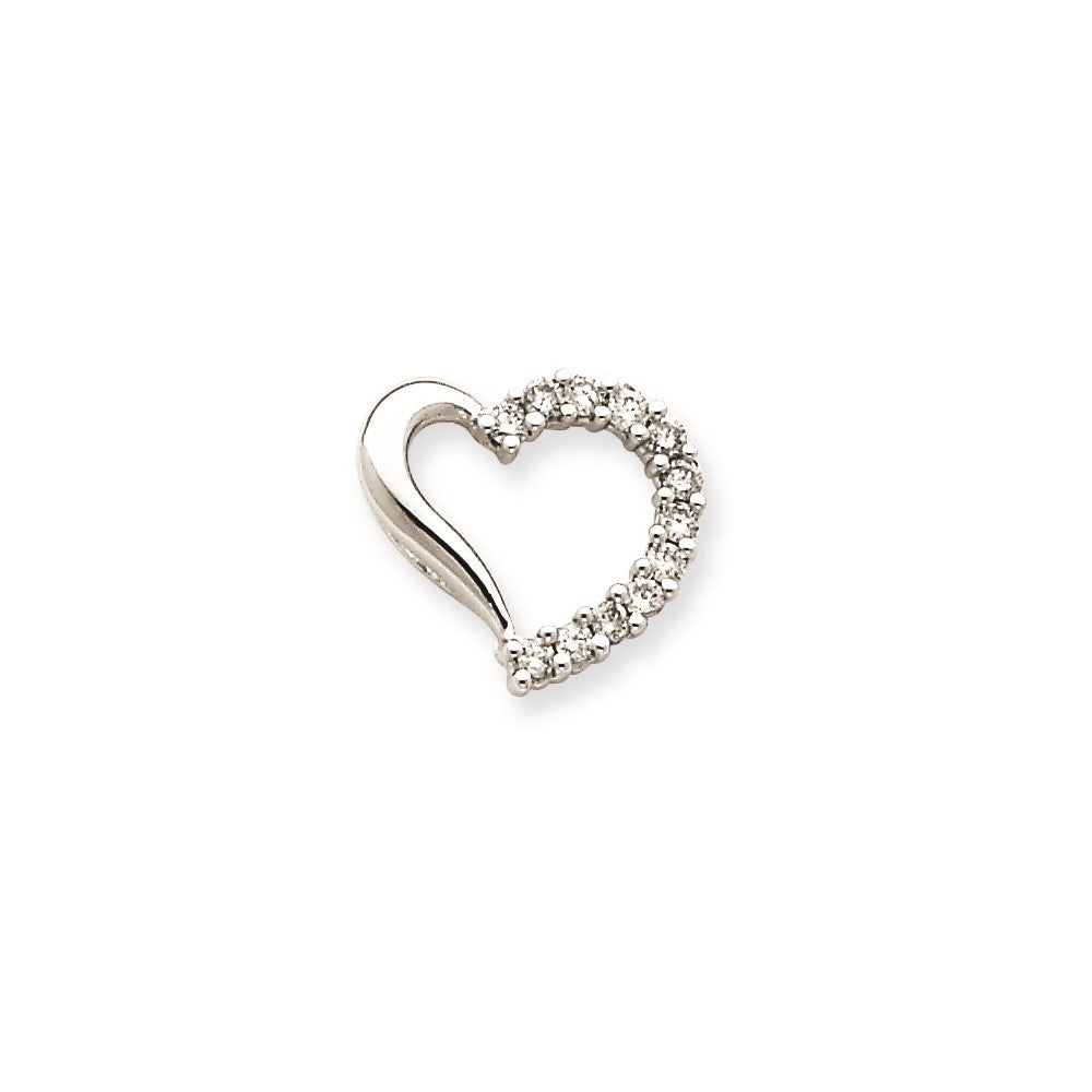 14K Weißgold Poliert.25ct A Qualität Completed Fantasie Echt Diamant Herz Penda
