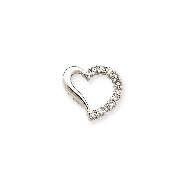 14K Weißgold Poliert.25ct A Qualität Completed Fantasie Echt Diamant Herz Penda