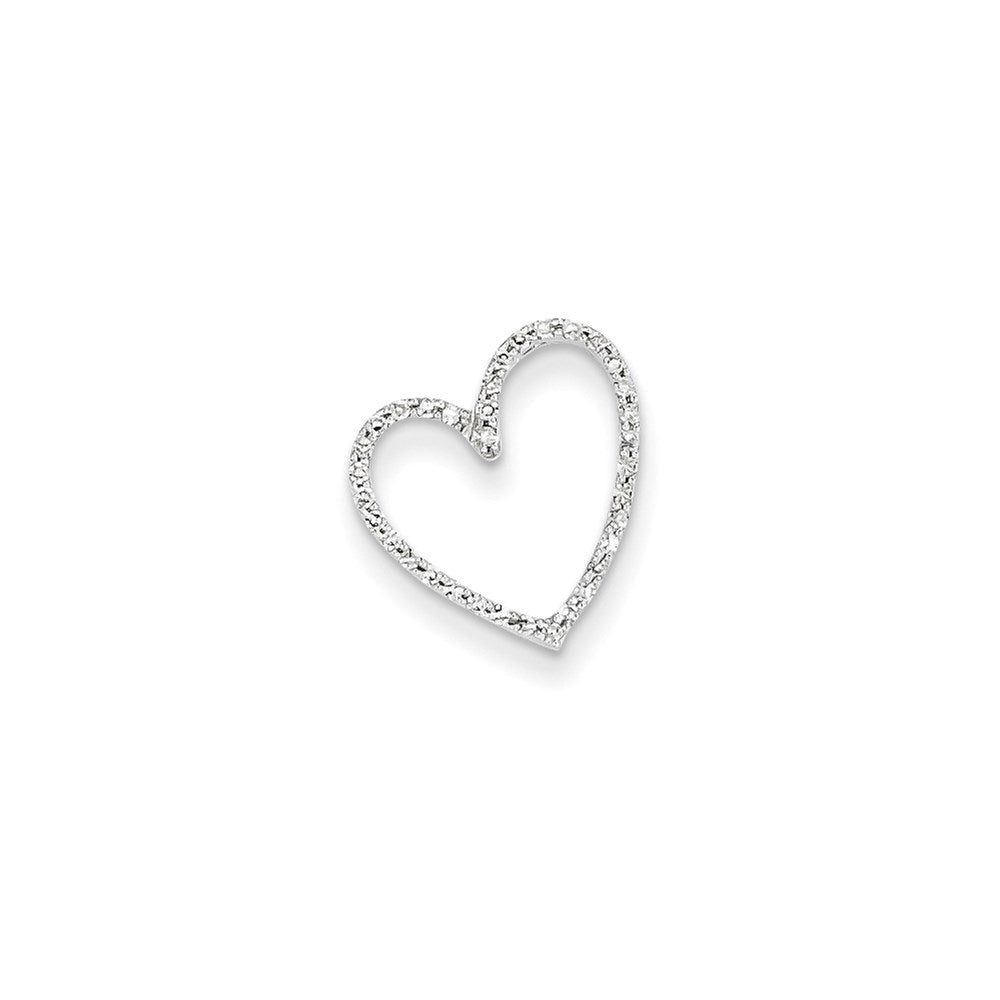 14K Weißgold Aa Echt Diamant Vintage Herz Kette Anhänger