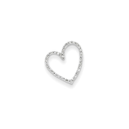 14K Weißgold Aa Echt Diamant Vintage Herz Kette Anhänger