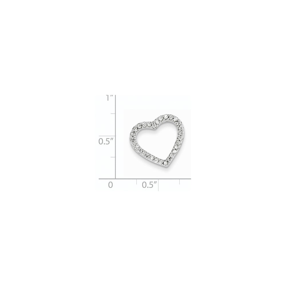 14K Weißgold Vintage-Herz-Anhänger mit echten Diamanten in AA-Qualität, komplett gefasst