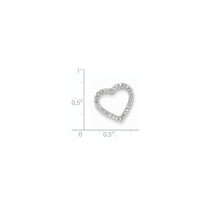 14K Weißgold Vintage-Herz-Anhänger mit echten Diamanten in AA-Qualität, komplett gefasst