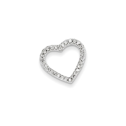 14K Weißgold Vintage-Herz-Anhänger mit echten Diamanten in AA-Qualität, komplett gefasst
