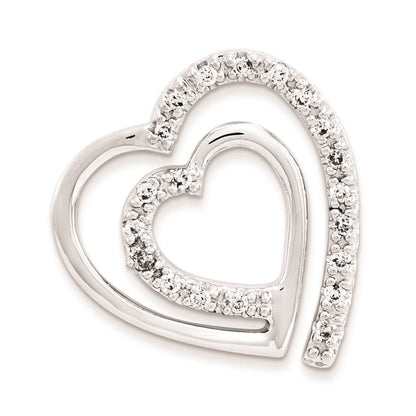 14K Weißgold AA-Qualität Fertiger Echter Diamant Vintage-Herz-Anhänger