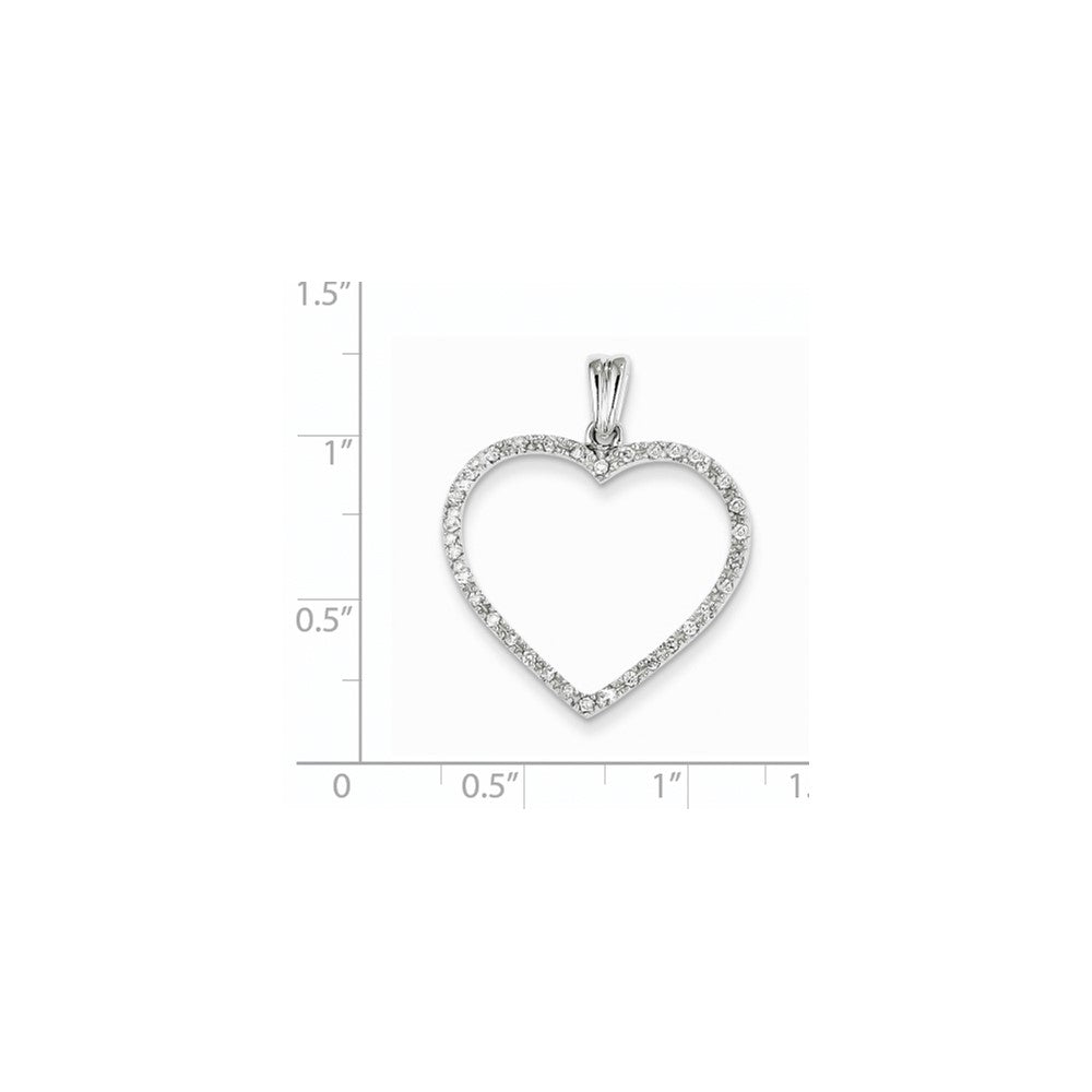 14 Karat Weißgold AA-Qualität Fertiggestellter Echter Diamant Vintage-Herzanhänger