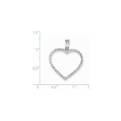 14 Karat Weißgold AA-Qualität Fertiggestellter Echter Diamant Vintage-Herzanhänger