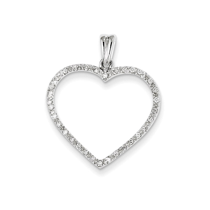 14 Karat Weißgold AA-Qualität Fertiggestellter Echter Diamant Vintage-Herzanhänger
