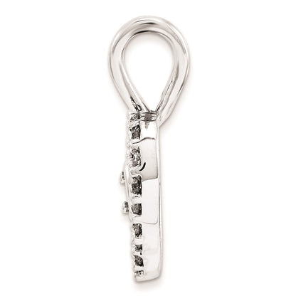 14K Weißgold Vintage-Herzanhänger mit 0,25 ct. echtem Diamant in A-Qualität, fertiggestellt