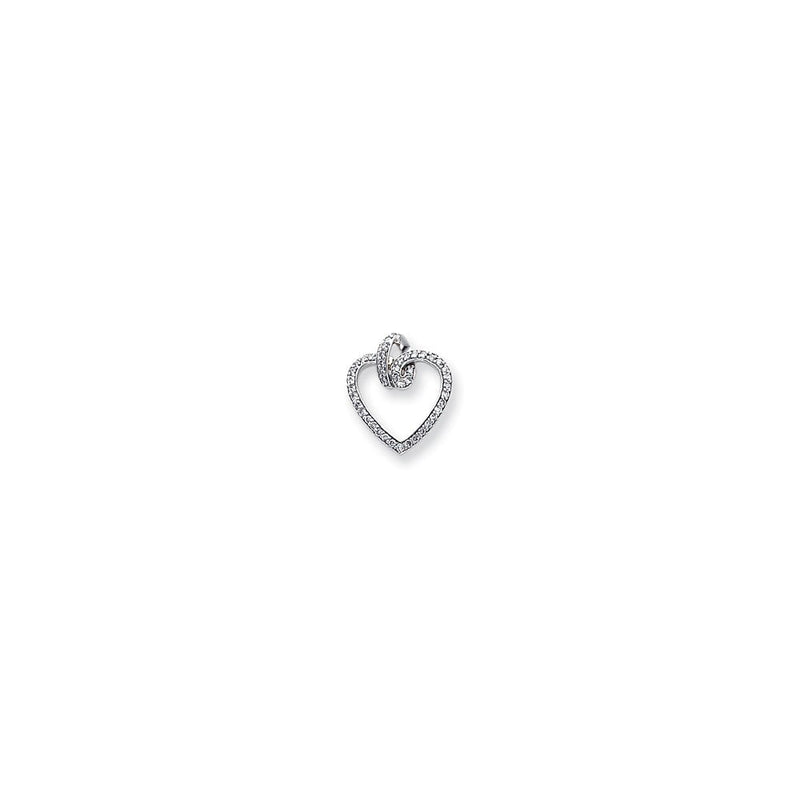 14K Weißgold 0,5 ct. A-Qualität Vintage-Herzanhänger mit echtem Diamant
