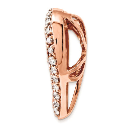 14K Roségold Vintage-Herzanhänger mit echtem AA-Diamant und Pink-Saphir