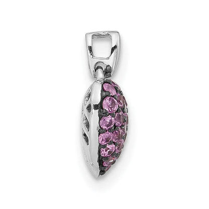 14 Karat Weißgold Rosa-Saphir-Anhänger