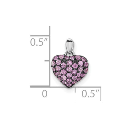 14 Karat Weißgold Rosa-Saphir-Anhänger