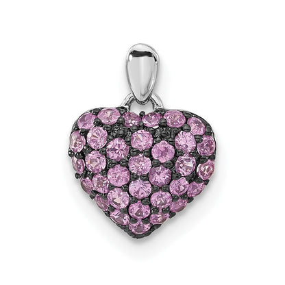 14 Karat Weißgold Rosa-Saphir-Anhänger