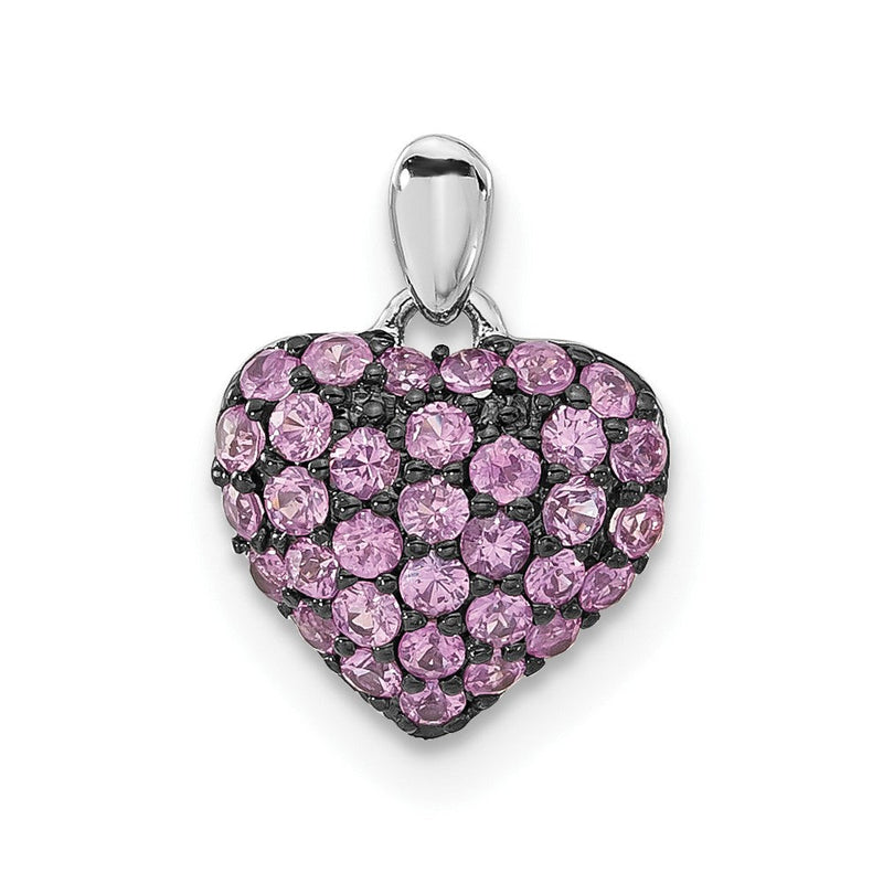 14 Karat Weißgold Rosa-Saphir-Anhänger