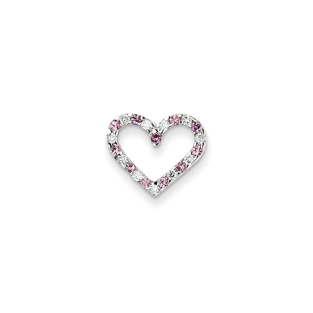 14K Weißgold Rosa Sapp & Echt Diamant Anhänger
