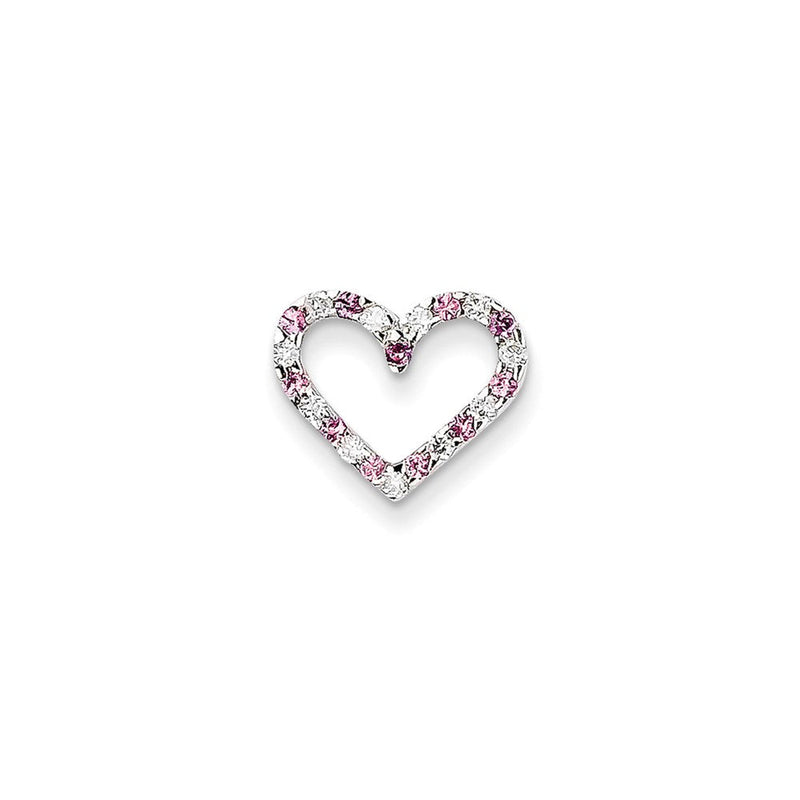 14K Weißgold Rosa Sapp & Echt Diamant Anhänger