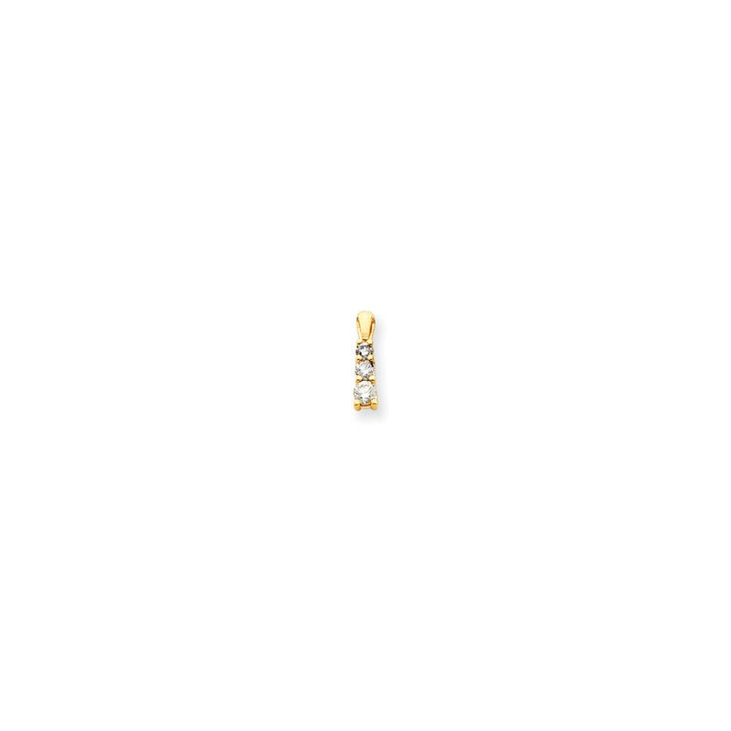 14K Gelbgold AA Diamant-Anhänger mit drei Steinen