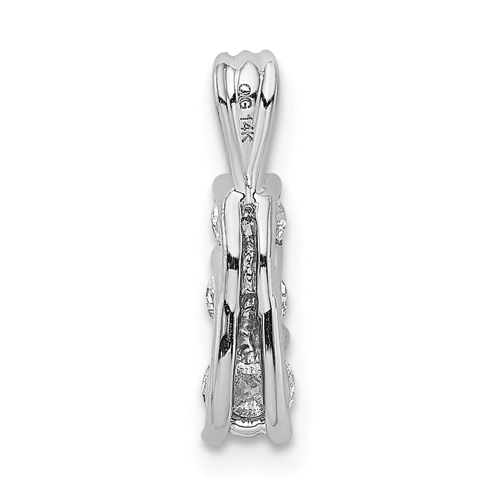 14K Weißgold Diamant-Anhänger, klein, Dreistein