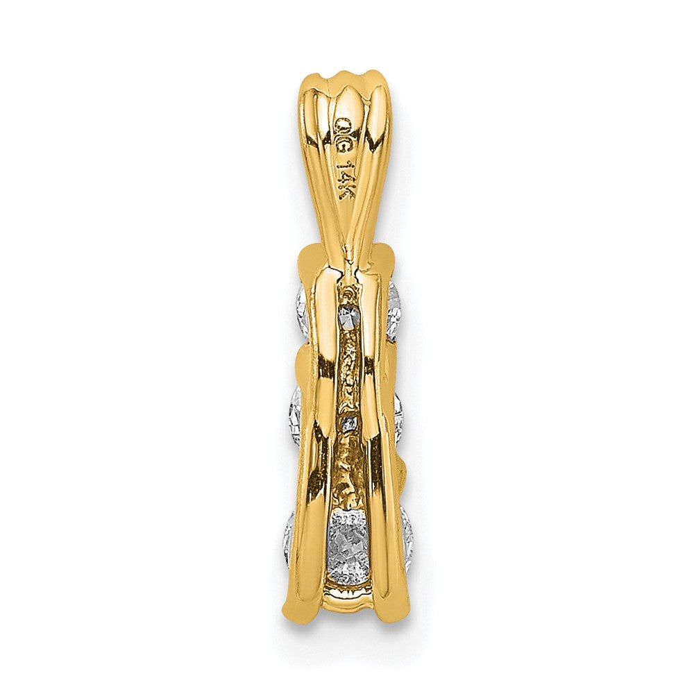 14K Gelbgold 0,5 ct. Laborgezüchteter Diamant VS/SI+ G+ Drei-Stein-Anhänger