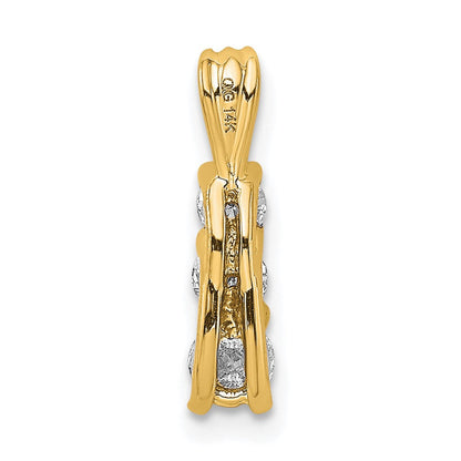 14K Gelbgold 0,5 ct. Laborgezüchteter Diamant VS/SI+ G+ Drei-Stein-Anhänger