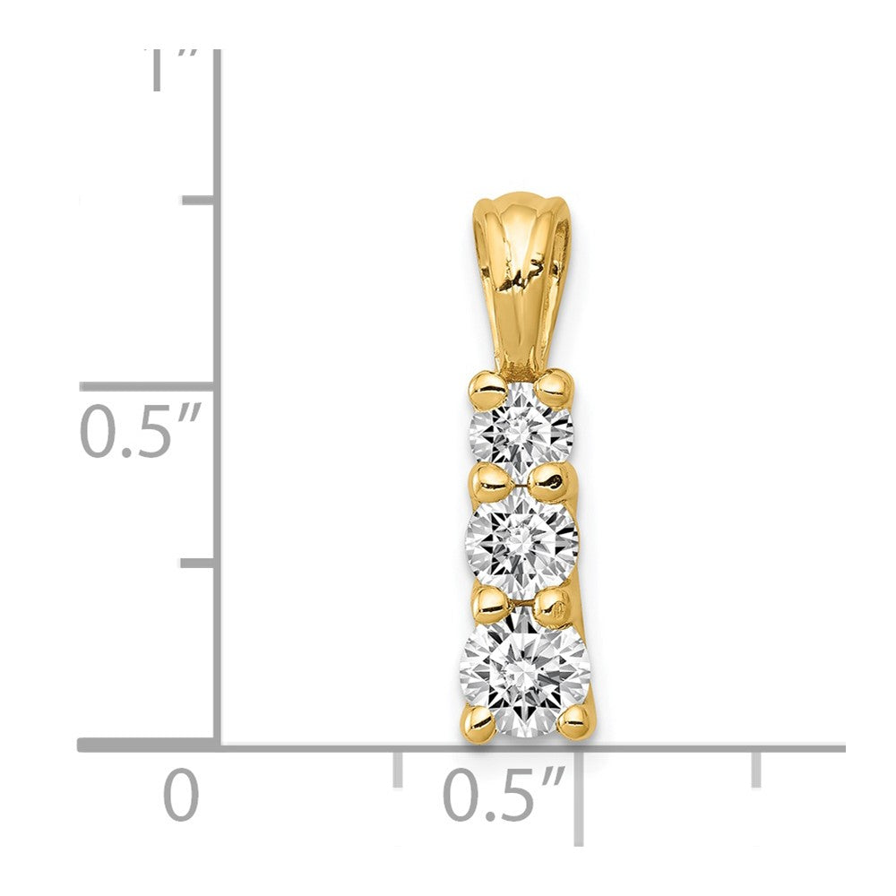 14K Gelbgold Anhänger mit drei echten Diamanten