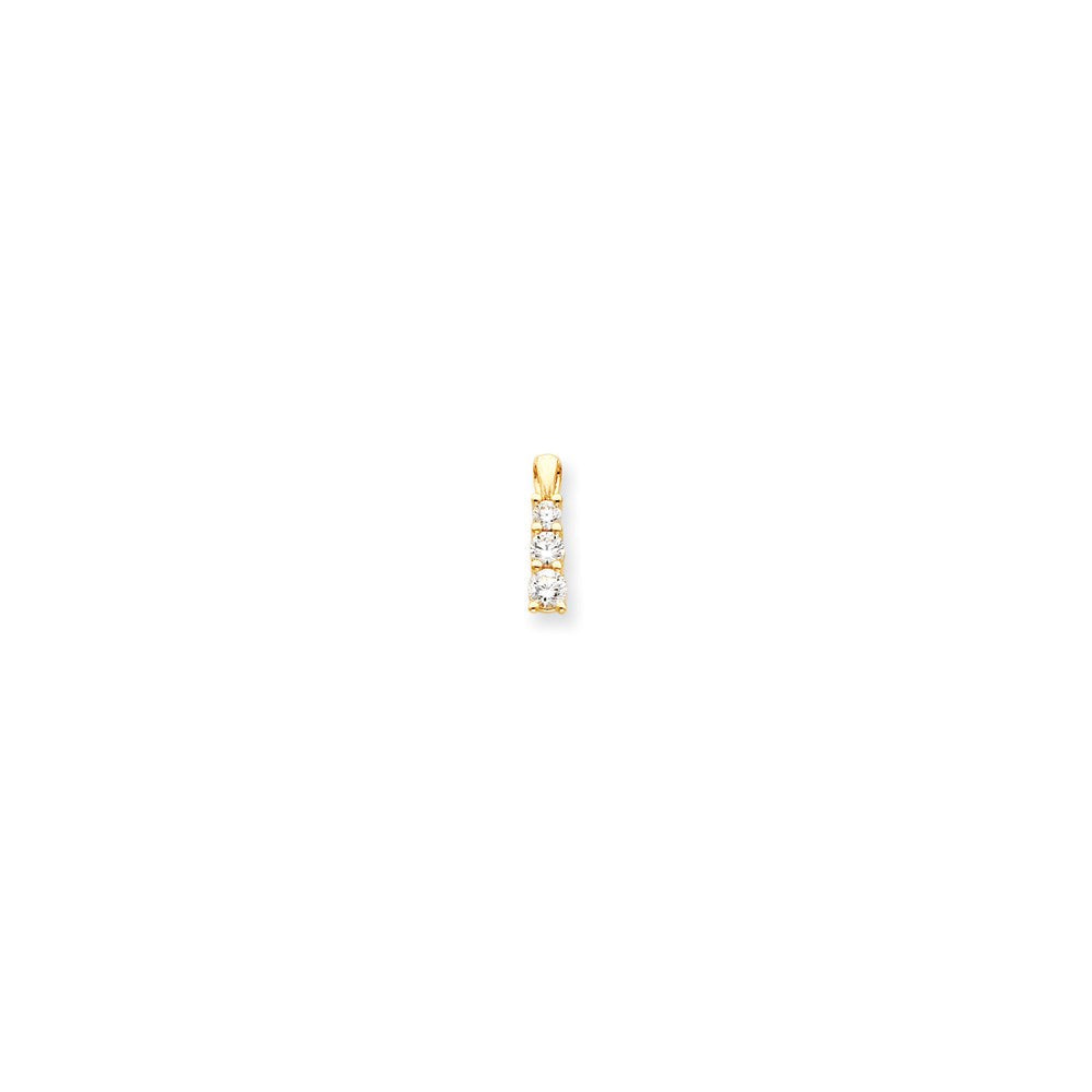 14K Gelbgold AA Diamant-Anhänger mit drei Steinen (echte Diamanten)