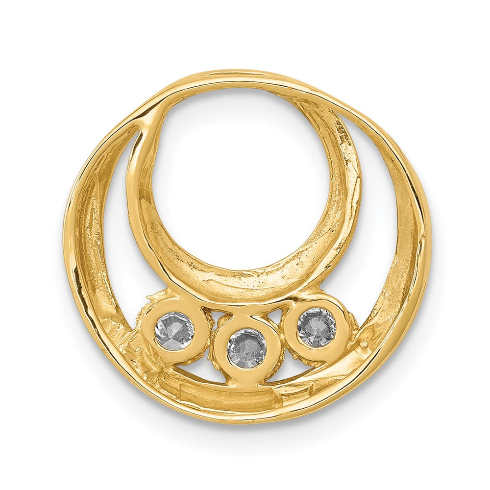 14K Gelbgold Kette mit AAA-Diamant Dreistein-Design, 3,2 mm