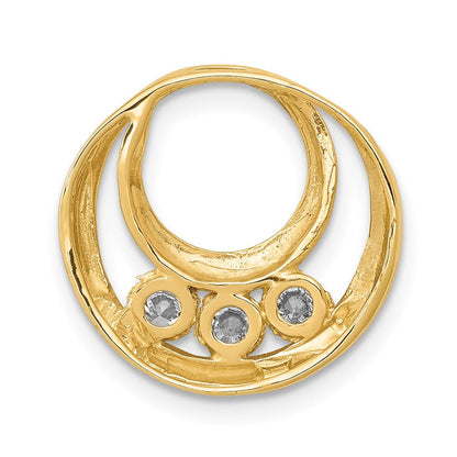 14K Gelbgold Kette mit AAA-Diamant Dreistein-Design, 3,2 mm