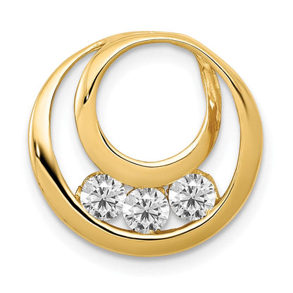 14K Gelbgold Kette mit AAA-Diamant Dreistein-Design, 3,2 mm
