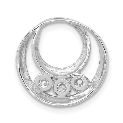 14K Weißgold 3,2 mm Diamant-Dreistein Kettenanhänger AAA