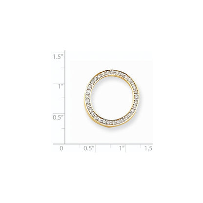 14K Gelbgold Kreis-Anhänger mit echten AAA-Diamanten