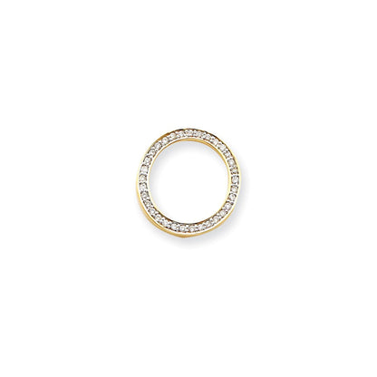 14K Gelbgold Kreis-Anhänger mit echten AAA-Diamanten
