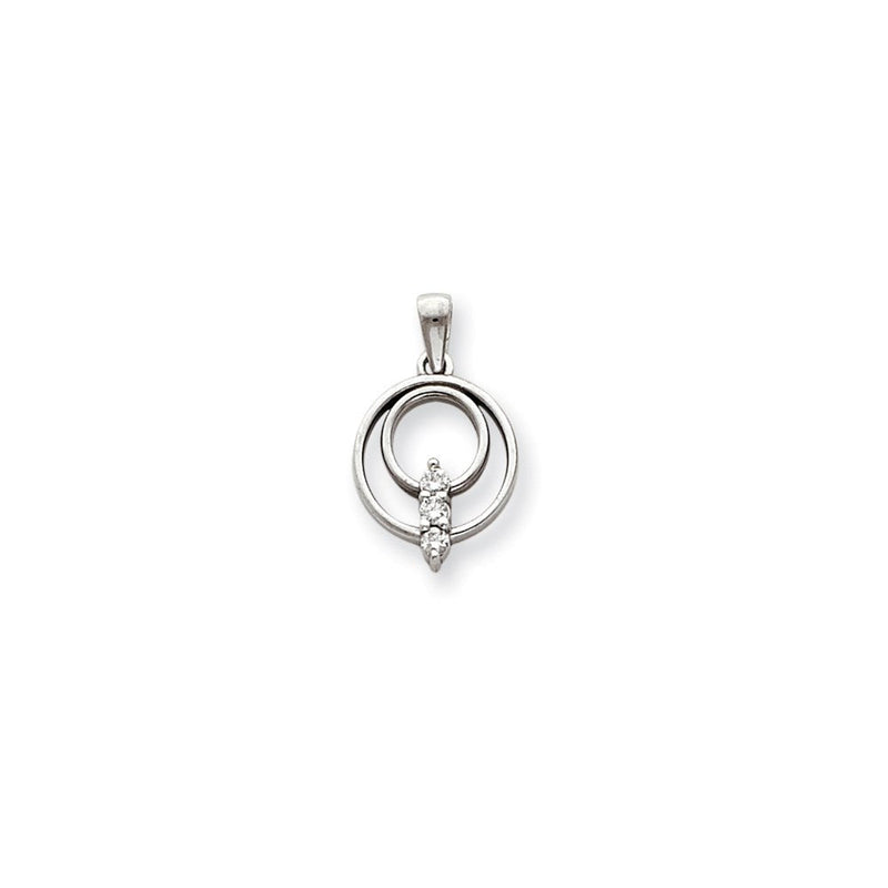 14K Weißgold Anhänger mit Diamant