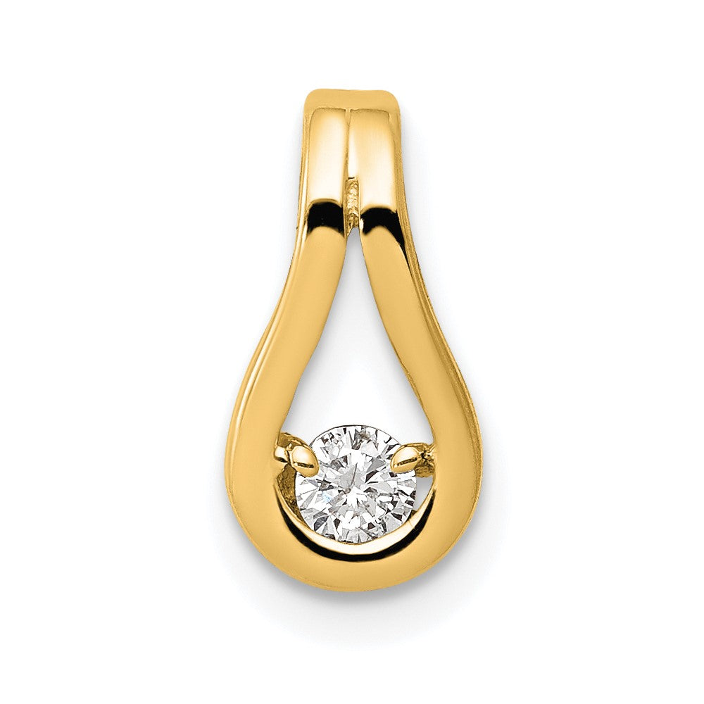 14 Karat 2,8 mm AA tropfenförmiger Diamant-Anhänger zum Aufschieben