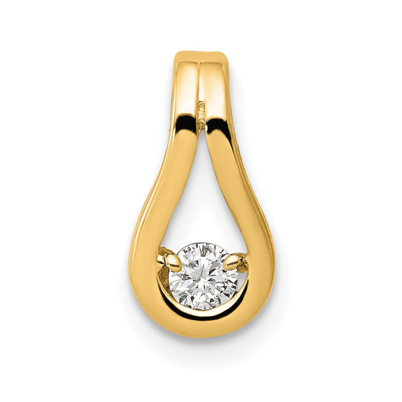 14K Gelbgold 2,8 mm AA Diamant-Anhänger in Tropfenform zum Aufschieben