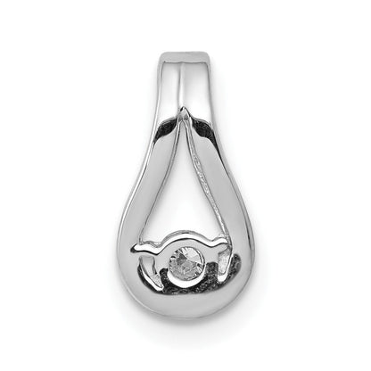 14K Weißgold Diamant-Anhänger in Tropfenform, 2,8 mm, A-Qualität