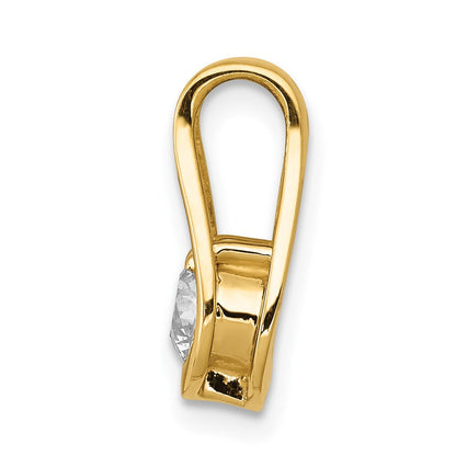 14K Gelbgold 4,7 mm AA Echter Diamant Tropfenform-Gleitanhänger