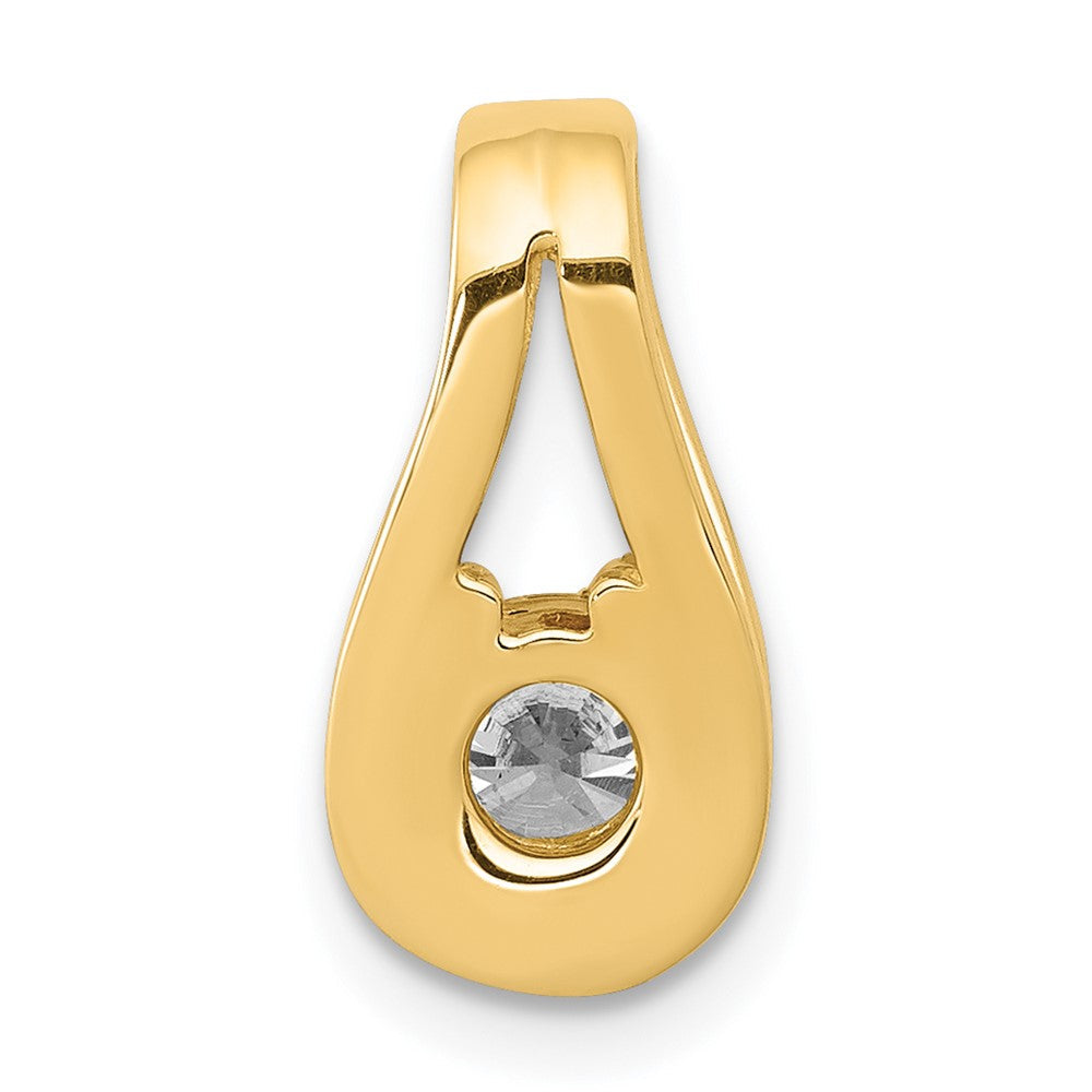 14K Gelbgold 4,7 mm AA Echter Diamant Tropfenform-Gleitanhänger