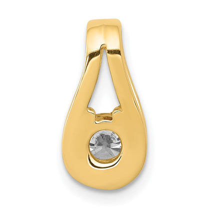 14K Gelbgold 4,7 mm AA Echter Diamant Tropfenform-Gleitanhänger