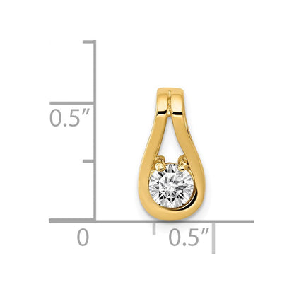 14K Gelbgold 4,7 mm AA Echter Diamant Tropfenform-Gleitanhänger